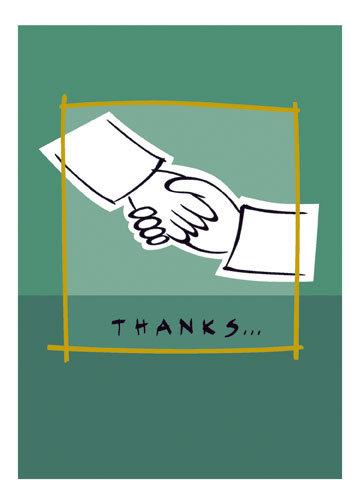 Thanks greeting card sample